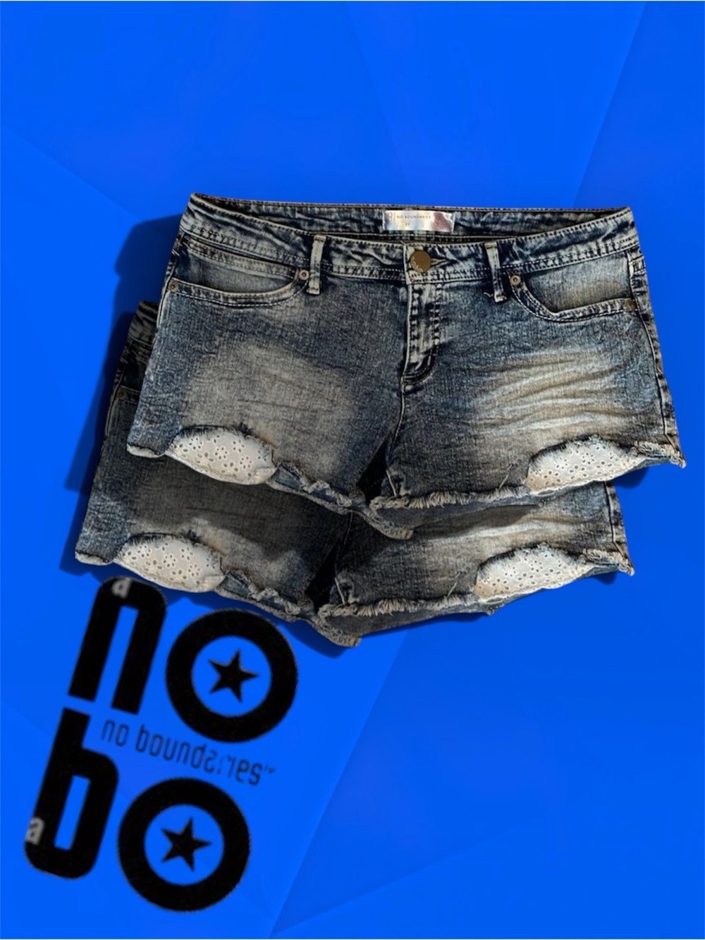 No Boundaries by Walmart Stores Women's Juniors Denim Shorts Size 32 Waist